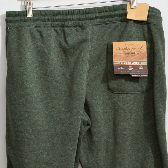 Green NWT Weatherproof Vintage Men's Fleece Lined RimRock Jogger Sweat pants - Picture 6 of 6